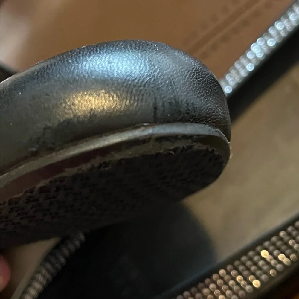 Stuart Weitzman Black Leather Embellished Ballet Flats SZ 8 - Picture 12 of 13